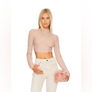 NBD Dylan Wide Rib Cropped
Sweater in Tan